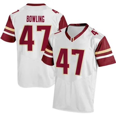 Men's Replica Caden Bowling Boston College Eagles Football Jersey - White